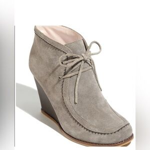 Plenty by Tracy Reese Gray Suede Wedge Booties size 38EU